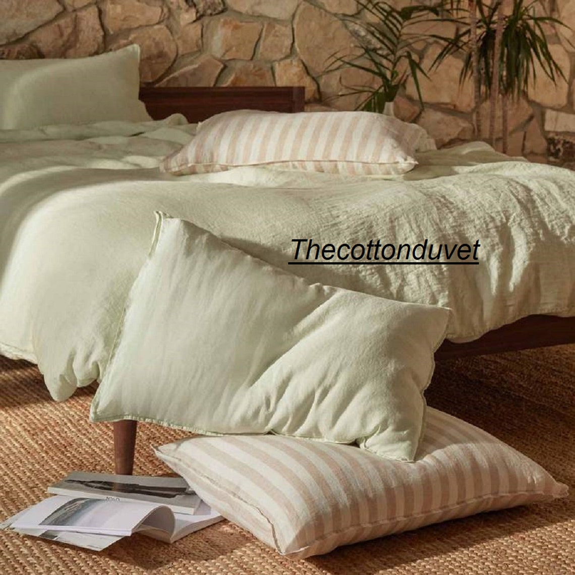 4 Pcs sage green Bedding Set Sage Green Duvet Cover Queen Etsy