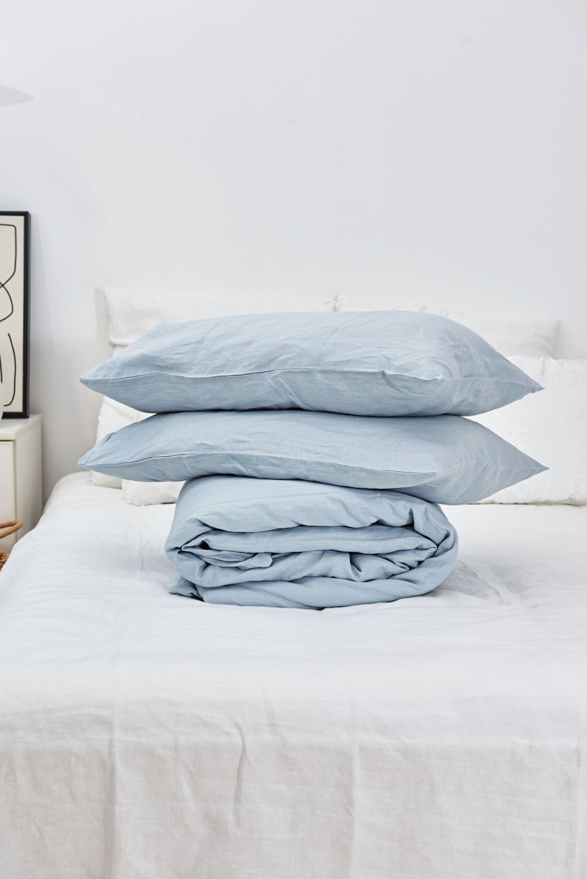 Dusty Blue Duvet Cover Linen Duvet Cover Linen Bedding With Etsy