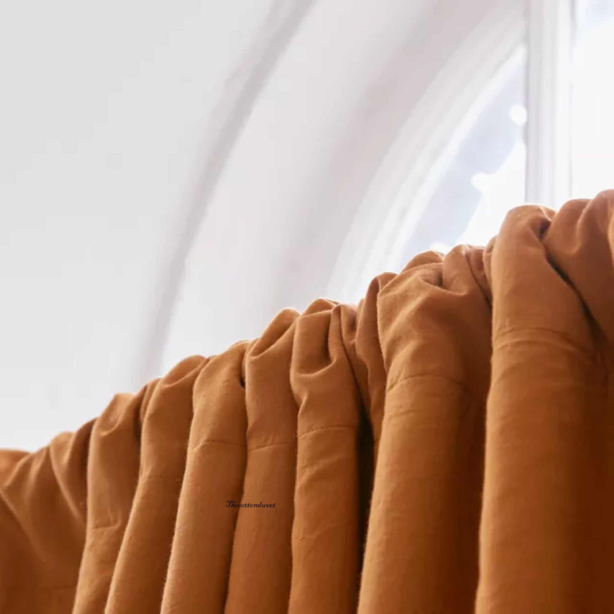 Cinnamon Color Long Cotton Curtain PomPom Cotton Curtain Etsy