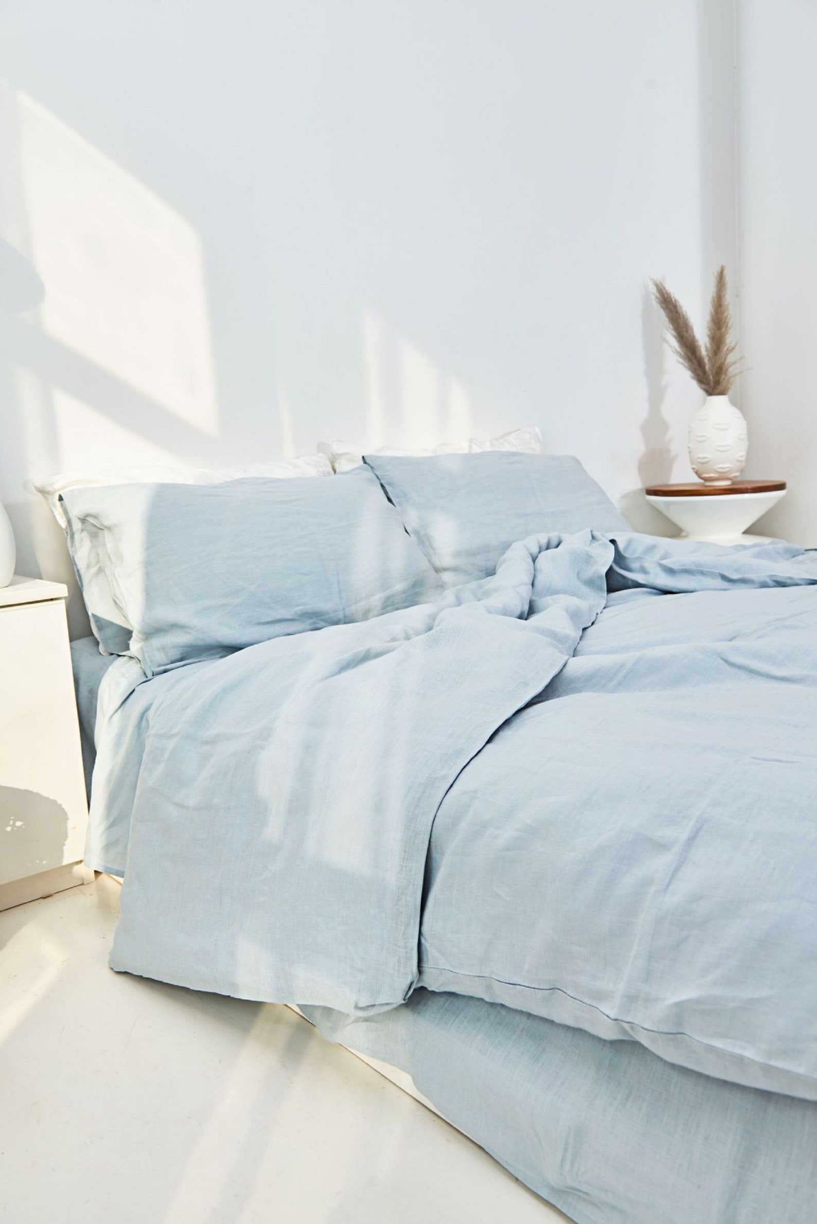Dusty Blue Duvet Cover Linen Duvet Cover Linen Bedding With Etsy