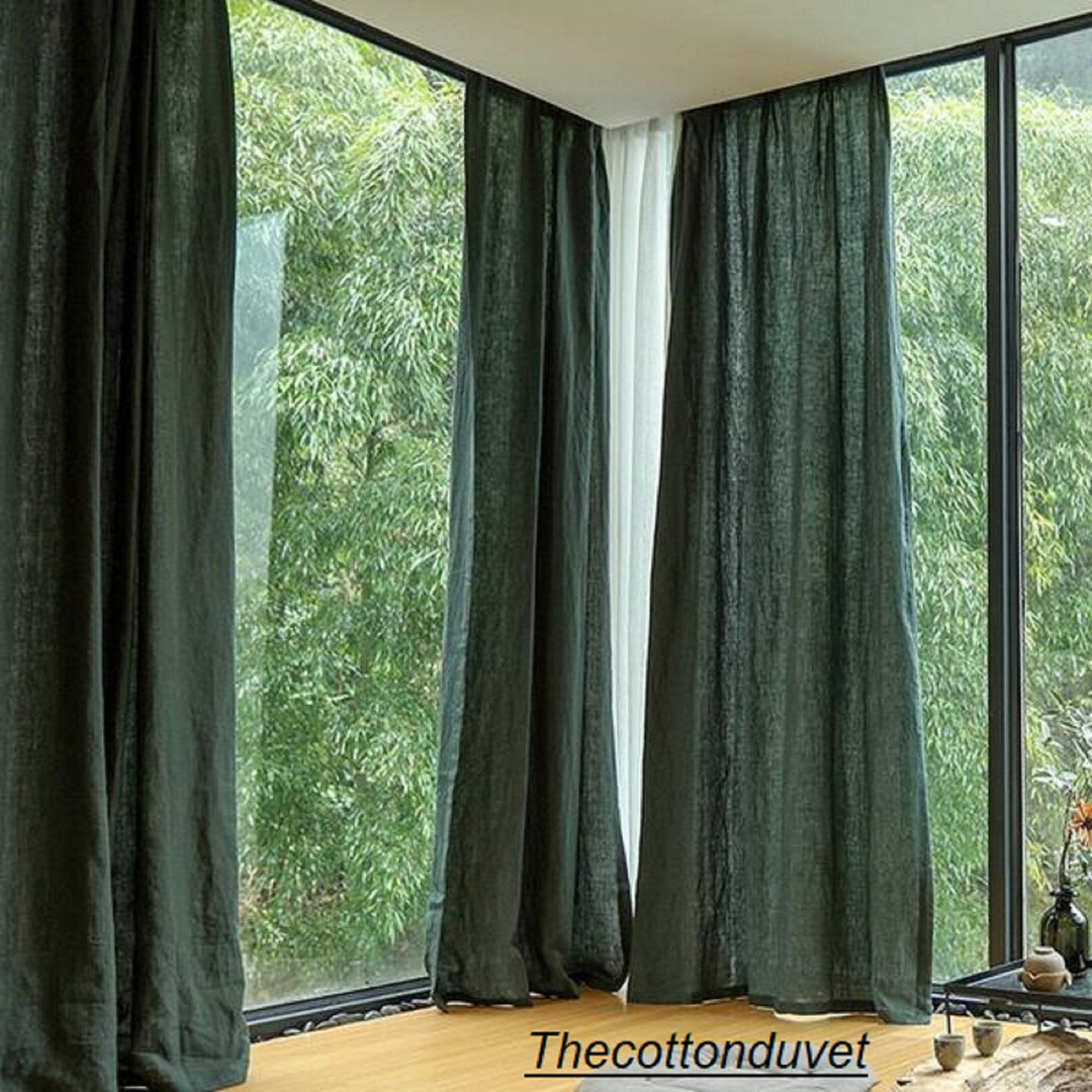 Extra Long Curtain Two Panel Window Curtain Window Treatment Etsy