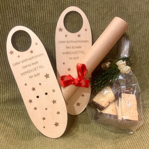 Wunschzettel, Weihnachten, Halterung für den Türgriff