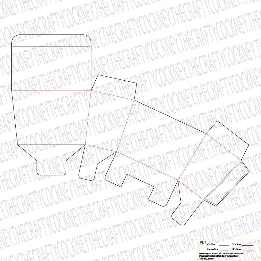 Box Template 4. SVG Digital Download File. Carton / Box Crash Lock Base