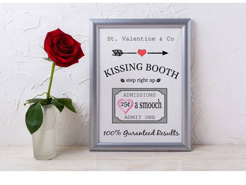 Kissing Booth Sign, Printable Wall Art, Explore Now - Etsy