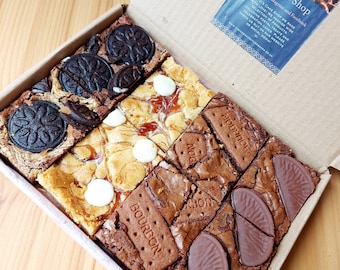 Letterbox Brownie Blondie Tray Box Cookies and Cream Bourbon Chocolate Orange Crunchy/Blondie,  Father's Day Gift