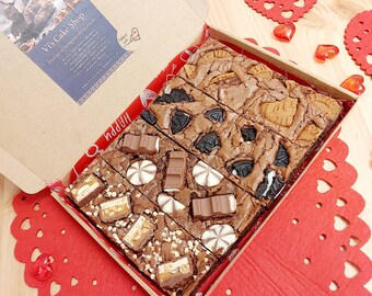 Large Letterbox Brownie Box Edible Gift Snickers Kinder Cookies and Cream Lotus Biscoff,
