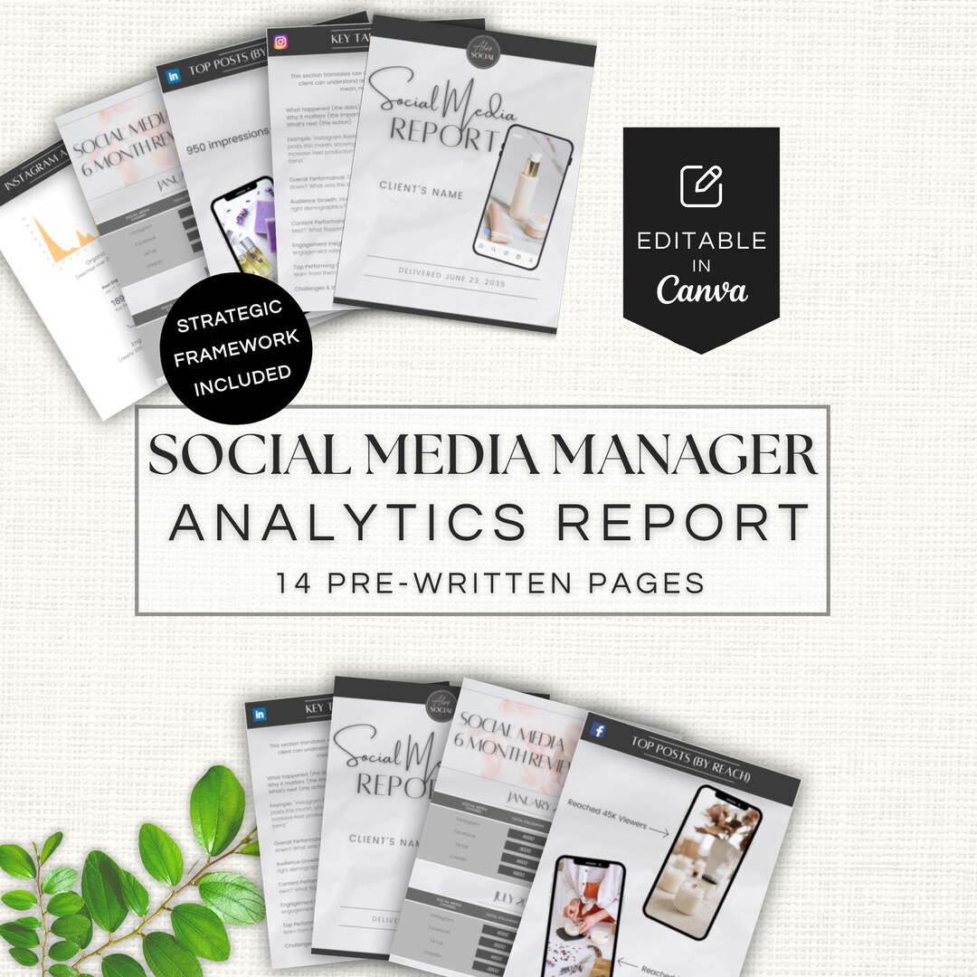 Monthly Analytics Report Template for Social Media Managers (canva ...
