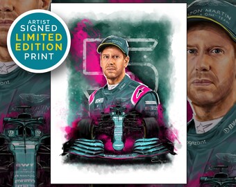 SEBASTIAN VETTEL F1 Print, Aston Martin F1,  2021 Racing Driver. Seb Print, F1 Prints, Exclusive Art Print,