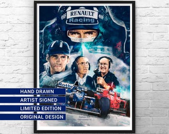 Damon Hill, 1996 Formula One World Champion, Limited Edition numbered Print