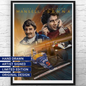 【新品】アイルトン・セナ　ナイジェル・マンセル　リトグラフ ジグソーパズル　F1 新品】アイルトン・セナ ナイジェル・マンセル リトグラフ