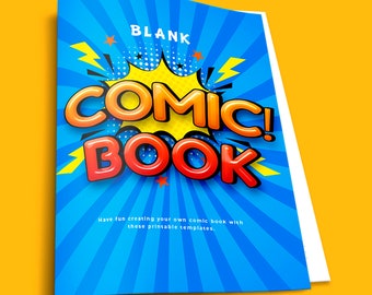 Blank Comic Book Pages to Make Your Own Comic, Printable Comic Book Templates, Printable PDF, Blank Comic Book For kids,