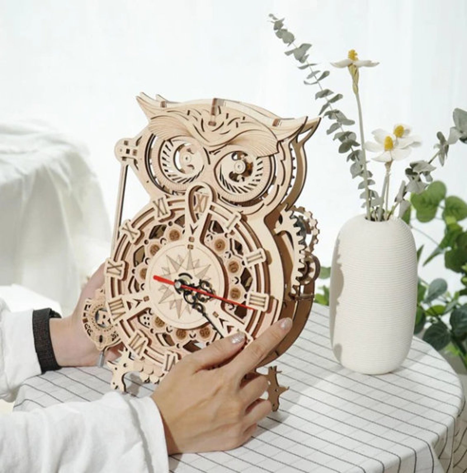 ROBOTIME ROKR Owl Clock. Pendulum Clock Building Kit - Etsy