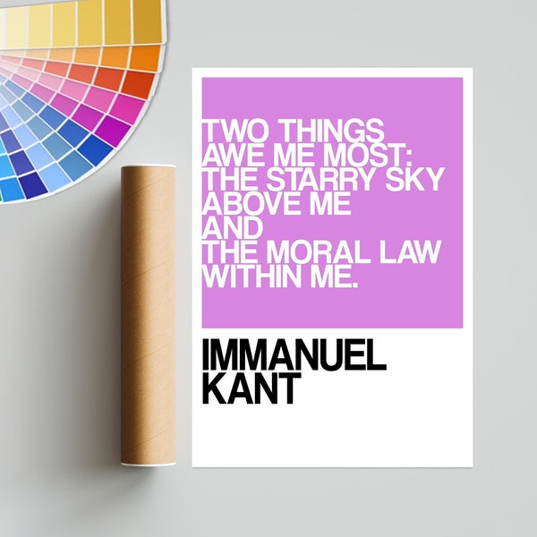 Immanuel Kant Quote - Two things awe me most... - Philosophy Print Poster