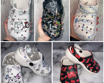 Custom Dance School Printed Clogs / Running Club / Gymnastics Clogs / Kids & Adults Clogs / Photo Printed Clog / Dance School Logo Shoes