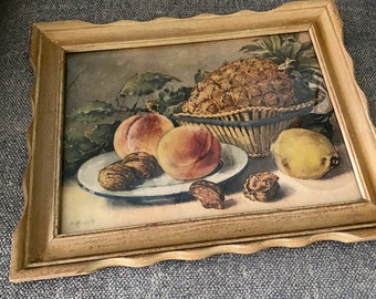 1940 still life framed lithograph