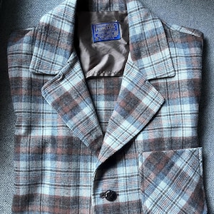 70s Pendleton wool tailored jacket USA製 Vintage 70s Pendleton Wool Jacket Top Coat Plaid Quilted