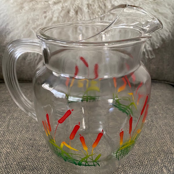 Like new vintage pitcher with cat tails