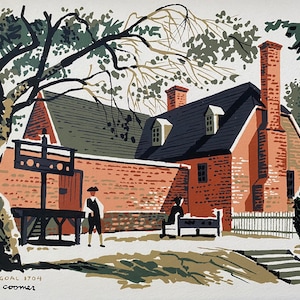 1950s Colonial Goal serigraph print
