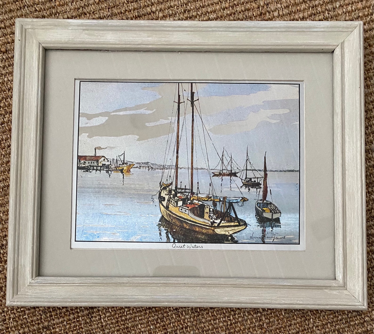 Framed Silver Foil Lionel Barrymore Sailboat Etching Print Etsy UK