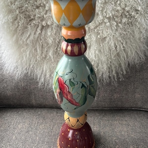 Tracy Porter hand painted candle stick holder