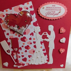 Glückwunschkarte zur Hochzeit mit Schütteleffekt