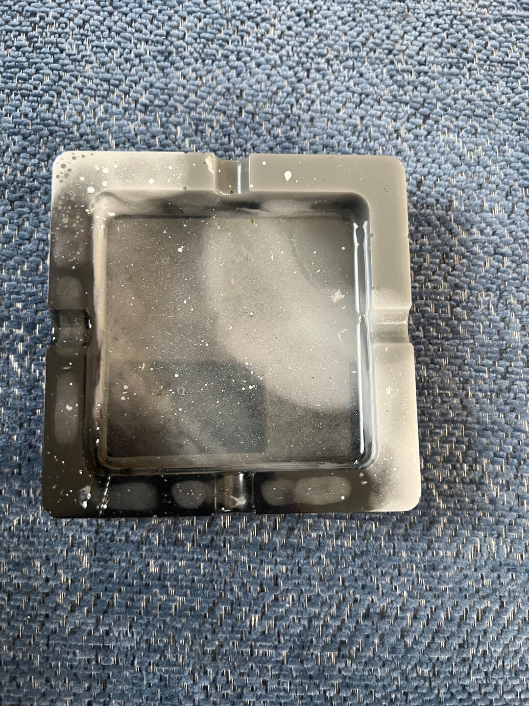 Black and Grey Marble Resin Tray/jewelry Catcher/coin Holder Etsy