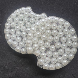 White Pearl Car Coasters (Set of 2)