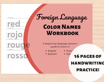 Foreign Language workbook, workbook, learning a second language, how to raise bilingual kids, homeschool, foreign language, printable, gift