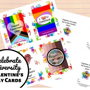 バレンタインカード、多様性バレンタイン、LGBTQバレンタイン、レインボーバレンタイン、印刷可能なバレンタイン、バレンタイン、子供用バレンタイン、バレンタイン
