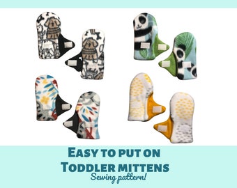 Kids mitten sewing pattern, sewing pattern, mittens, toddler mittens, kids mittens, first birthday gift, mittens that are easy to put on