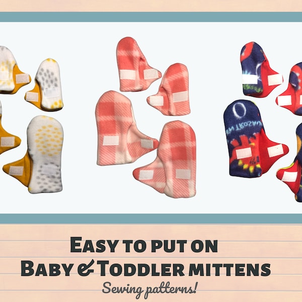 Baby mitten sewing pattern, baby mittens, sewing pattern, kids mittens, baby shower gift, mittens that are easy to put on, toddler mittens