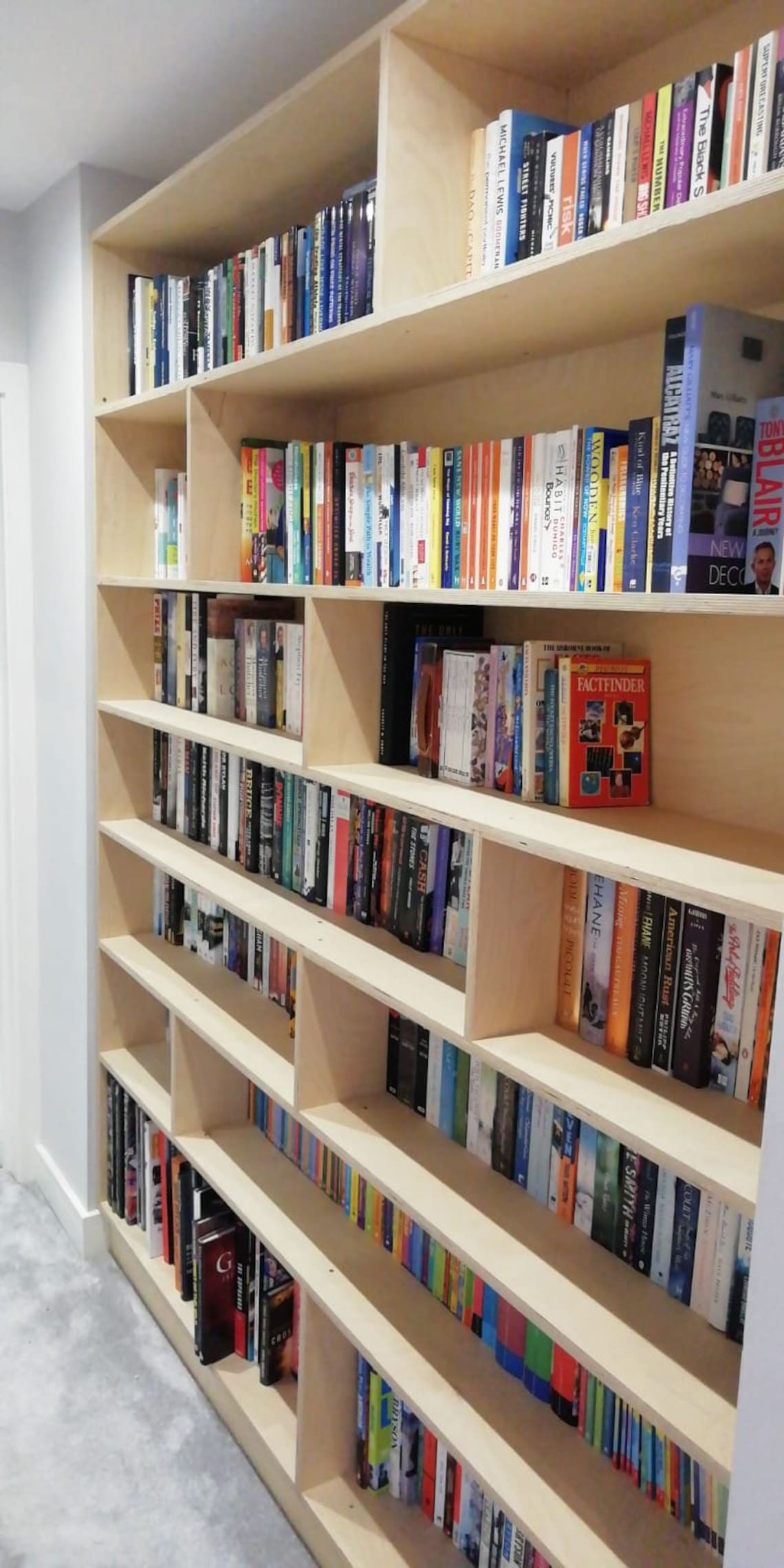 Birch Plywood Bookcase Bookshelf Customised Size to Order Etsy