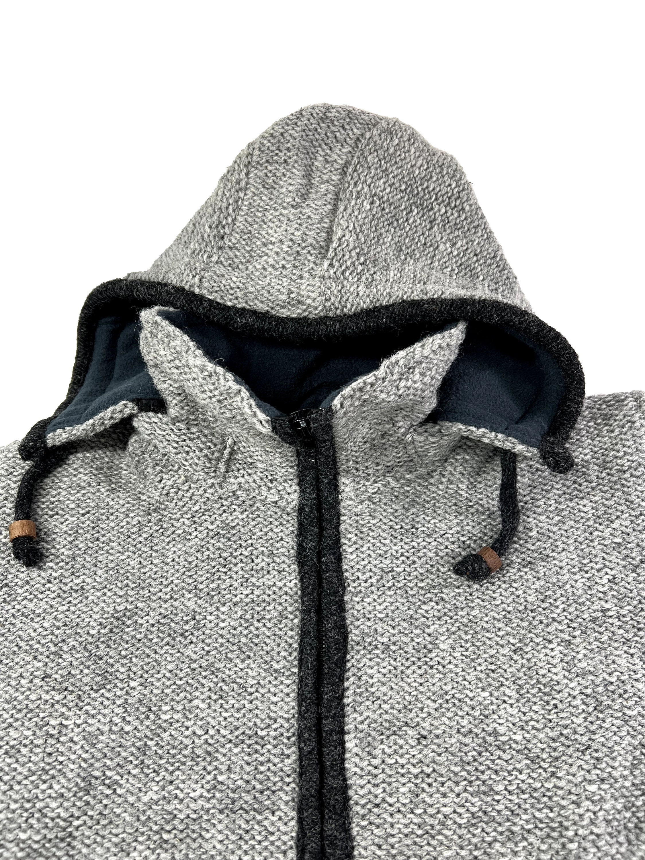 Hand knitted woolen sweater with soft inner fleece