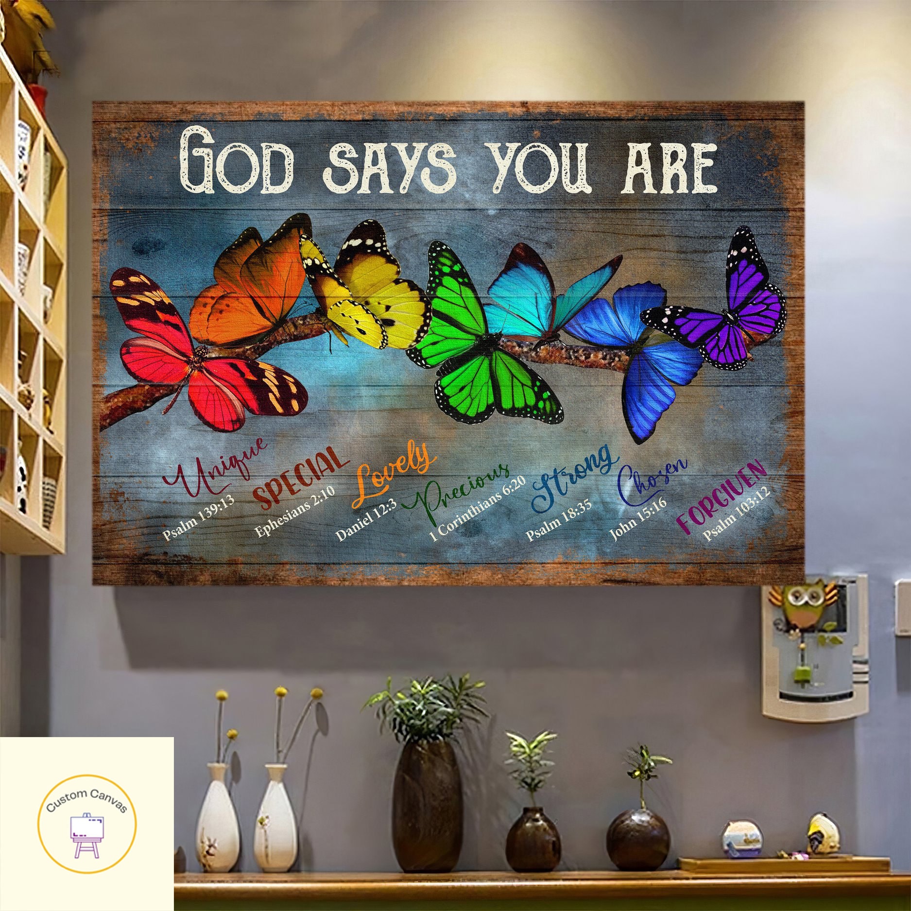 Butterfly God Says You Are Vertical Horizontal Poster Canvas Etsy