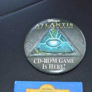 Disney Vintage Button Atlantis The Lost Empire Game Promotional Button