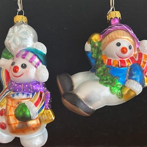 Vintage Boxed Blown Glass Snowman Ornaments - 2 - House of Lloyds - Christmas around the world 550086