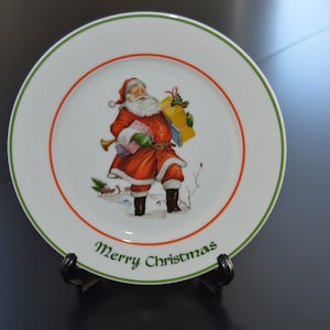 JKW Santa with presents ~ Vintage Porcelain Dessert Plate ~ Made in Barvaria