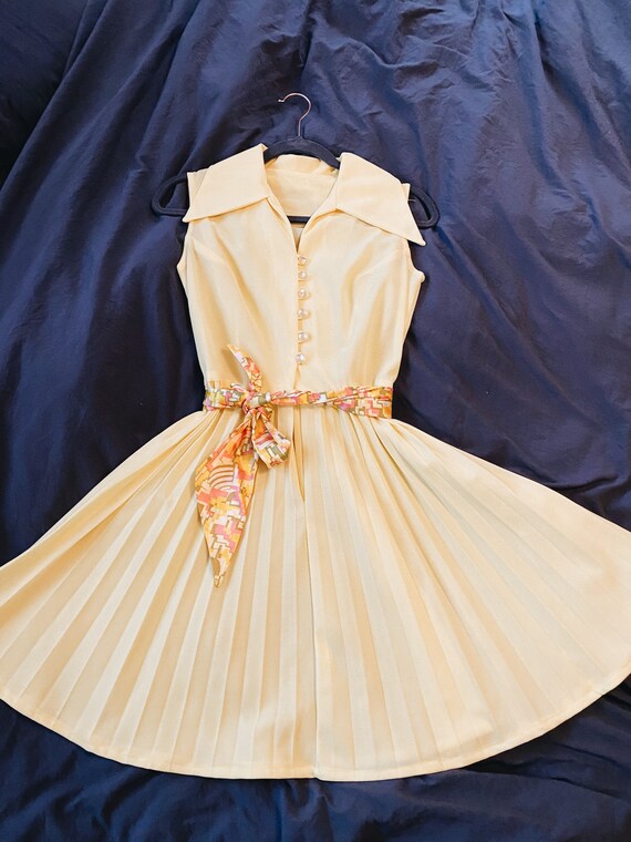 50s Belted Summer Pin Up Rockabilly Sun Dress