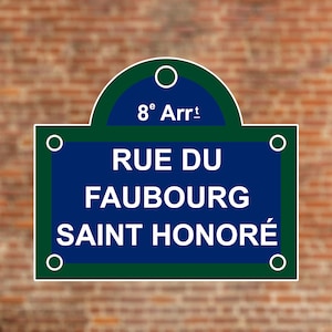 Rue Du Faubourg Saint Honoré, adesivi per cartelli stradali a Parigi