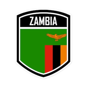 Zambia Flag Emblem Stickers - High-Quality and Durable