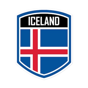 Adesivi con emblema della bandiera dell'Islanda: perfetti per viaggiatori e islandesi patriottici