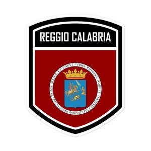 Cidade do emblema da bandeira de Reggio Calabria Italia <br>de <br> Crie Seu Próprio Produto! Adesivos de Vinil Calábria