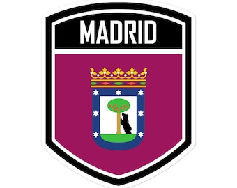 Madrid Flag Emblem Stickers