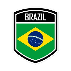 Verbessere deinen Stil mit brasilianischem Flair: Brasilien Flaggen-Emblem-Aufkleber für einen Hauch von Patriotismus