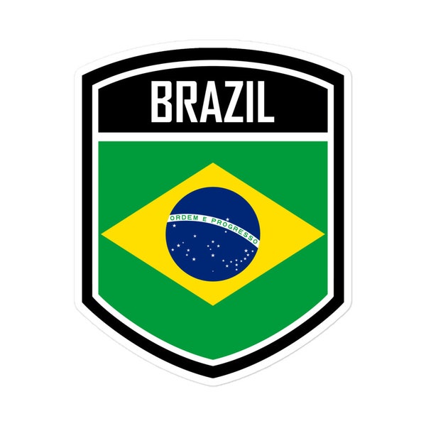 Enhance Your Style with Brazilian Flair: Brazil Flag Emblem Stickers for a Touch of Patriotism