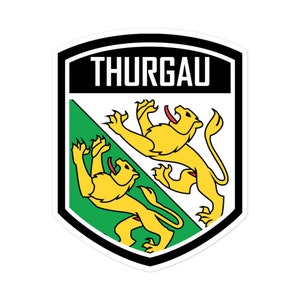 Kanton Thurgau Zwitserland vlag embleem vinylstickers