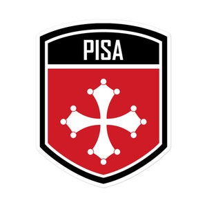 Adesivos com emblema da bandeira da cidade de Pisa Itália