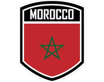 Autocollants Drapeau Maroc - Lot De 2 Stickers Ronds 10 Cm, Vinyle Résistant à L'eau Et Au Soleil