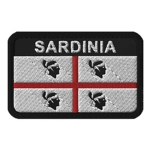 Sardinian Flag Rectangular Embroidered Patch - Proud Badge of Sardinia