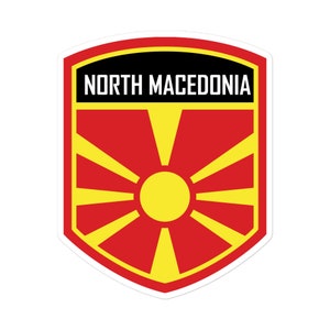Nordmazedonien Flaggen Emblem Aufkleber